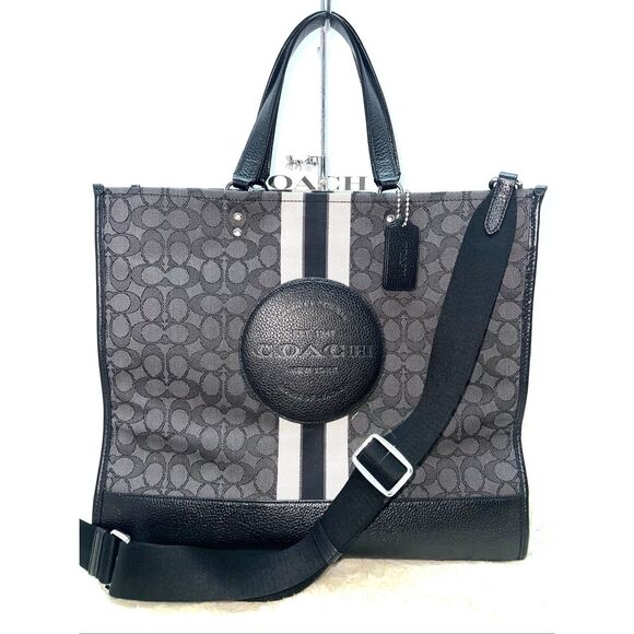 🔥🎁NEW! Coach DEMPSEY Tote 40 Handbag Signature Jacquard Black C1548 Msrp:$498. - Picture 1 of 7